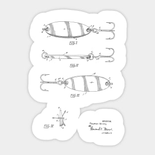 Fishing Lure Vintage Patent Hand Drawing Sticker